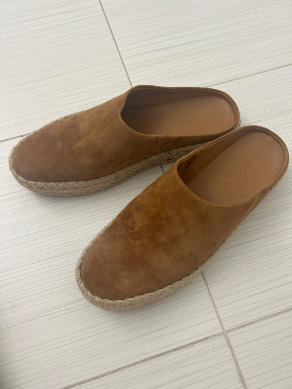 Vince Brown Suede Espadrille Mule 9